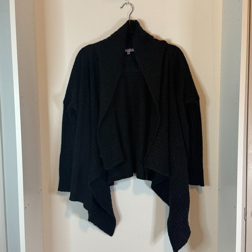 Jennifer Lopez Black Metallic Open Front Cardigan Sweater - Size Medium